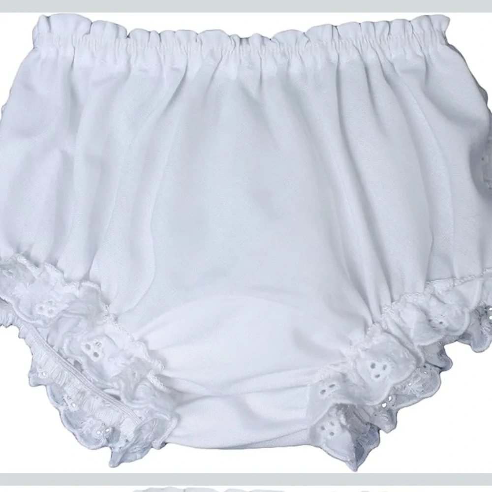 New Little Things Mean a Lot White Eyelet Diaper Cover, newborn 0-3 months